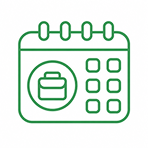Calendar with a briefcase icon